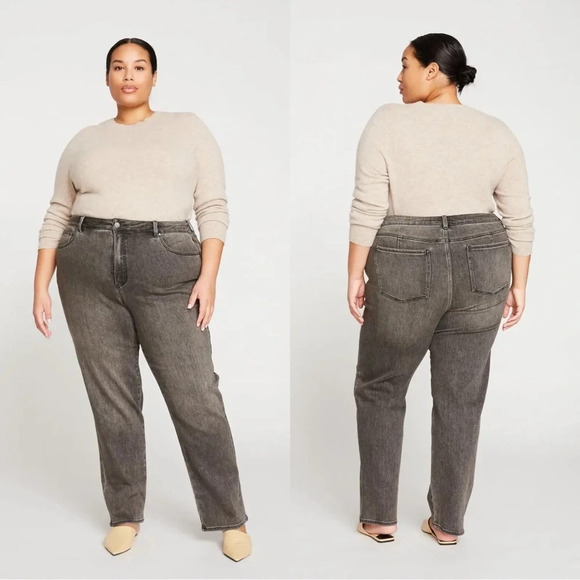 Universal Standard NWT Black High Rise Curve Straight Leg Jeans 34 - Picture 1 of 12